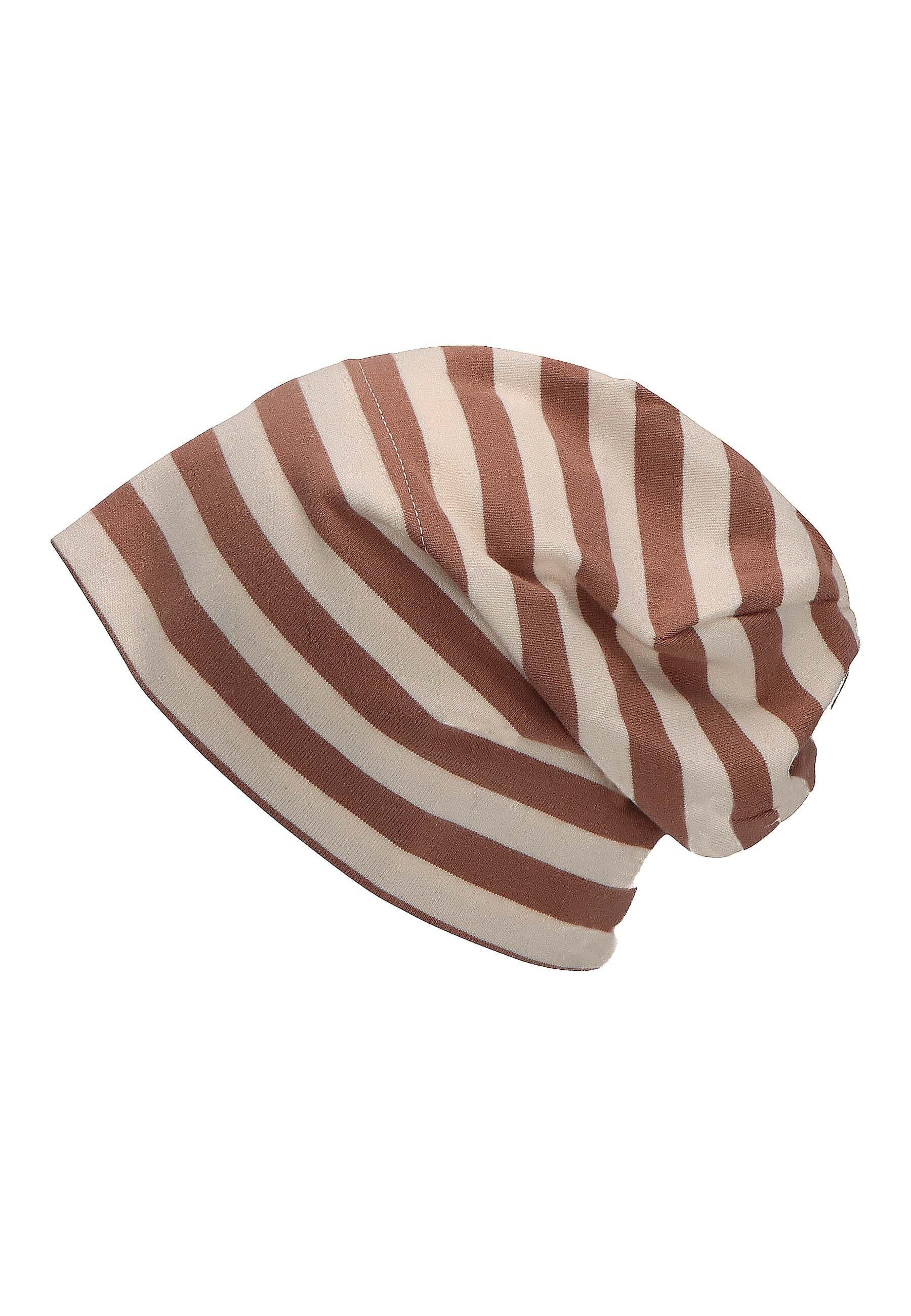 GOTS Slouch-Beanie aus Jersey (Bio) mit Streifen