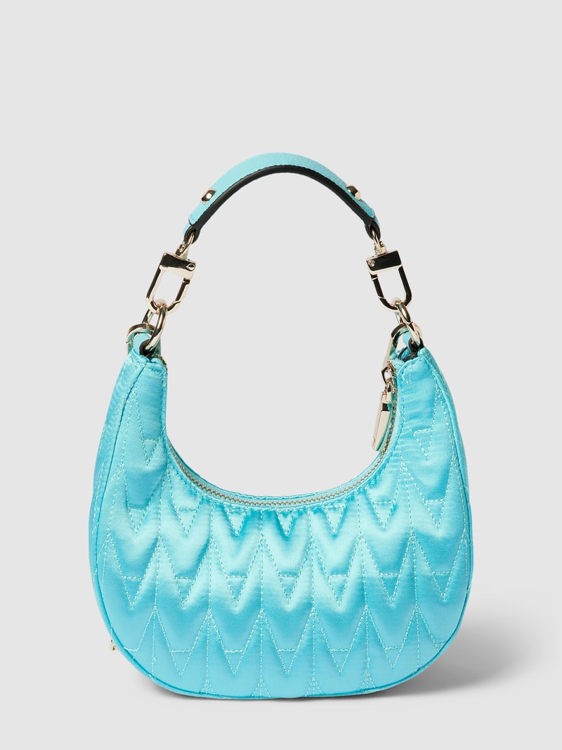 Hobo Bag mit Label-Applikation Modell 'GOLDEN ROCK' in helltürkis