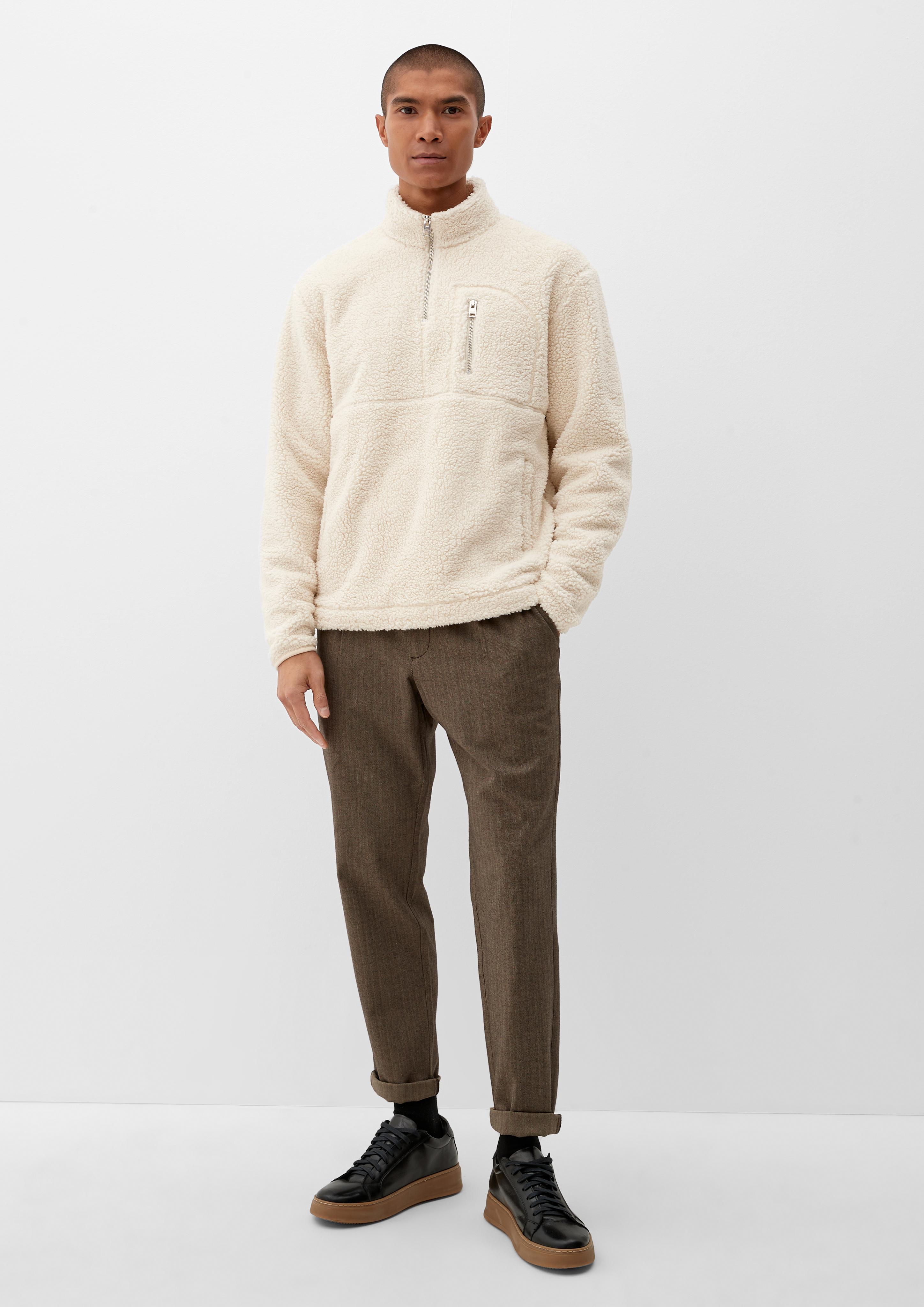 Troyer-Pullover aus Teddy-Plüsch  2121152-0705