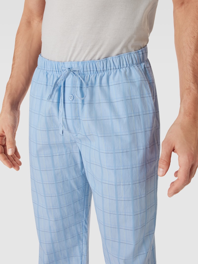 Pyjama-Hose mit Karomuster Modell 'Ian' in hellblau