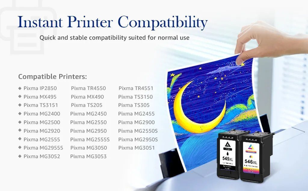 STAROVER 2er Kompatible 545 XL für CANON PG-545XL 546 XXL Tintenpatrone (für Pixma TR4550 TS3151 TS3150 TS3350 TS3351, 0-tlg., MX490 MX495)
