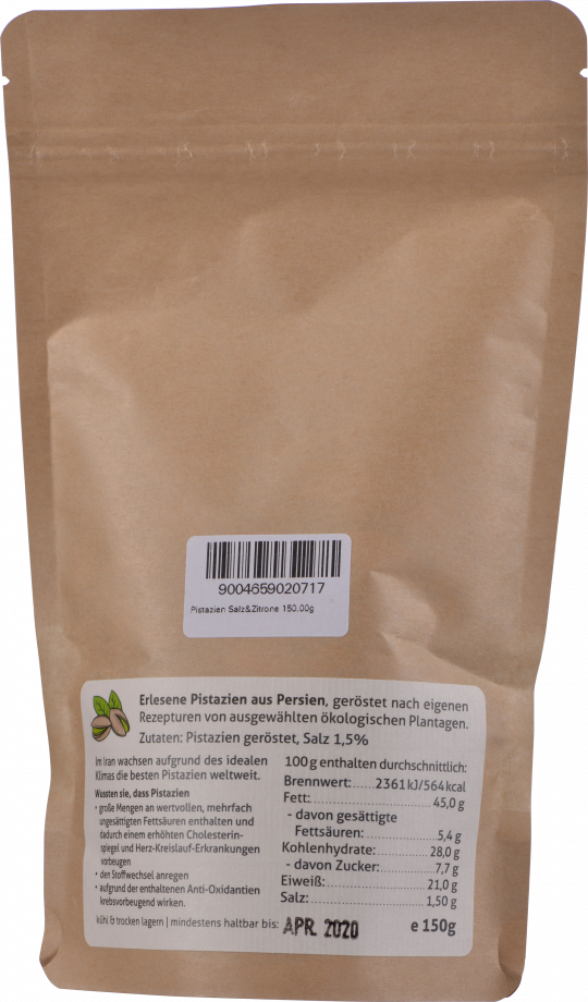 Kern-Gsund Pistazien Salz & Zitrone 150g