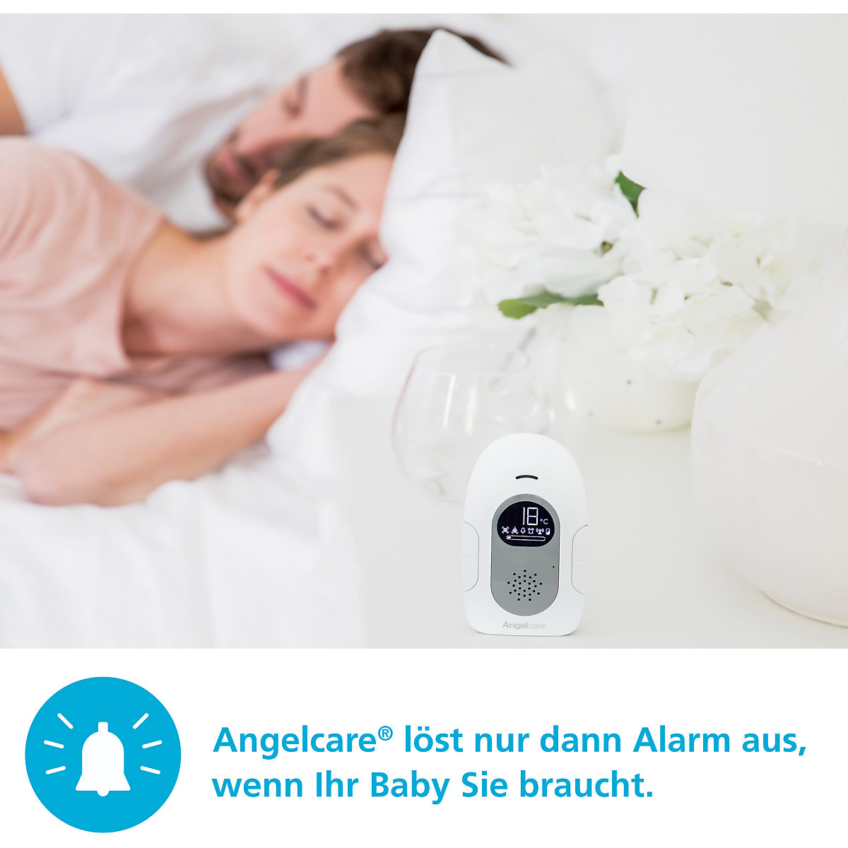 Angelcare® SmartSensor Pro 2: 2-in-1 Baby-Überwachung Audio + Bewegung mit zwei Wireless Sensormatten