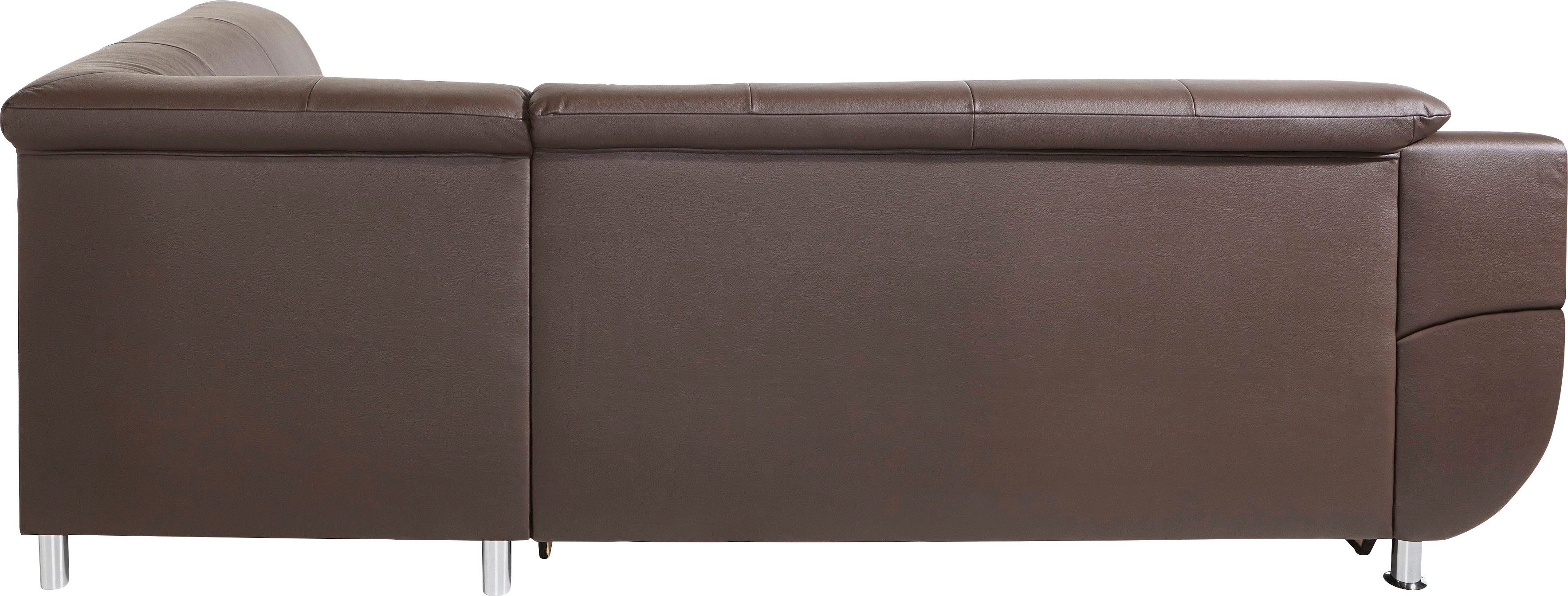 TRENDMANUFAKTUR Ecksofa, wahlweise mit komfortablem Federkern, wahlweise mit Bettfunktion