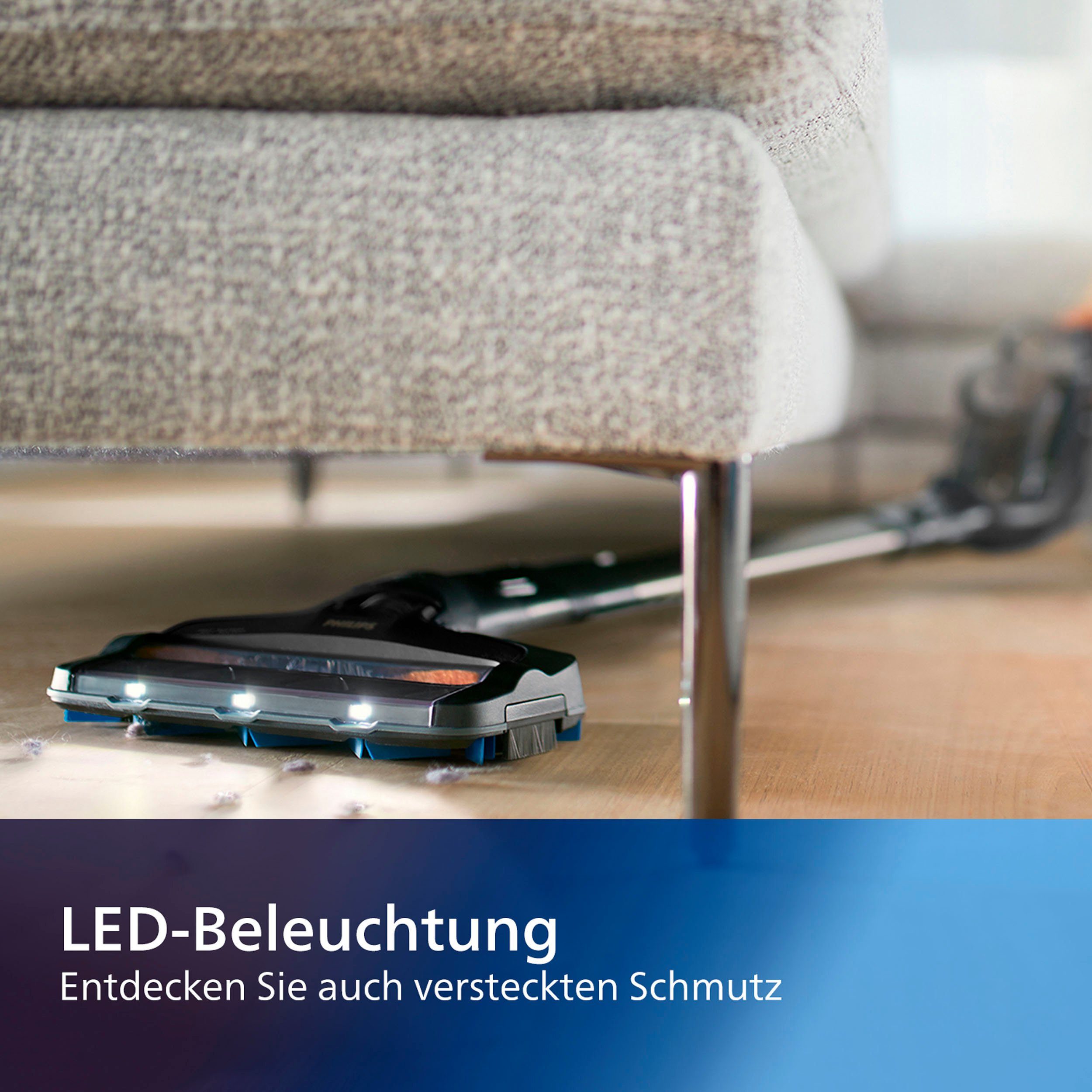 Philips Nass-Trocken-Akkusauger XC8347/01 SpeedPro Max Aqua Plus, beutellos, mit 80 Minuten Laufzeit, Wischfunktion und 360°-Saugdüse