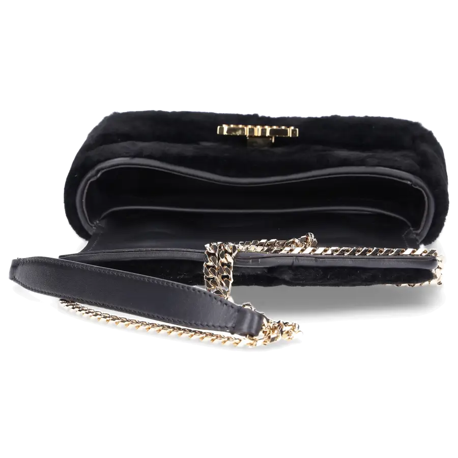Les Petit Joueurs - Handtasche IVY Shearling Wool - schwarz