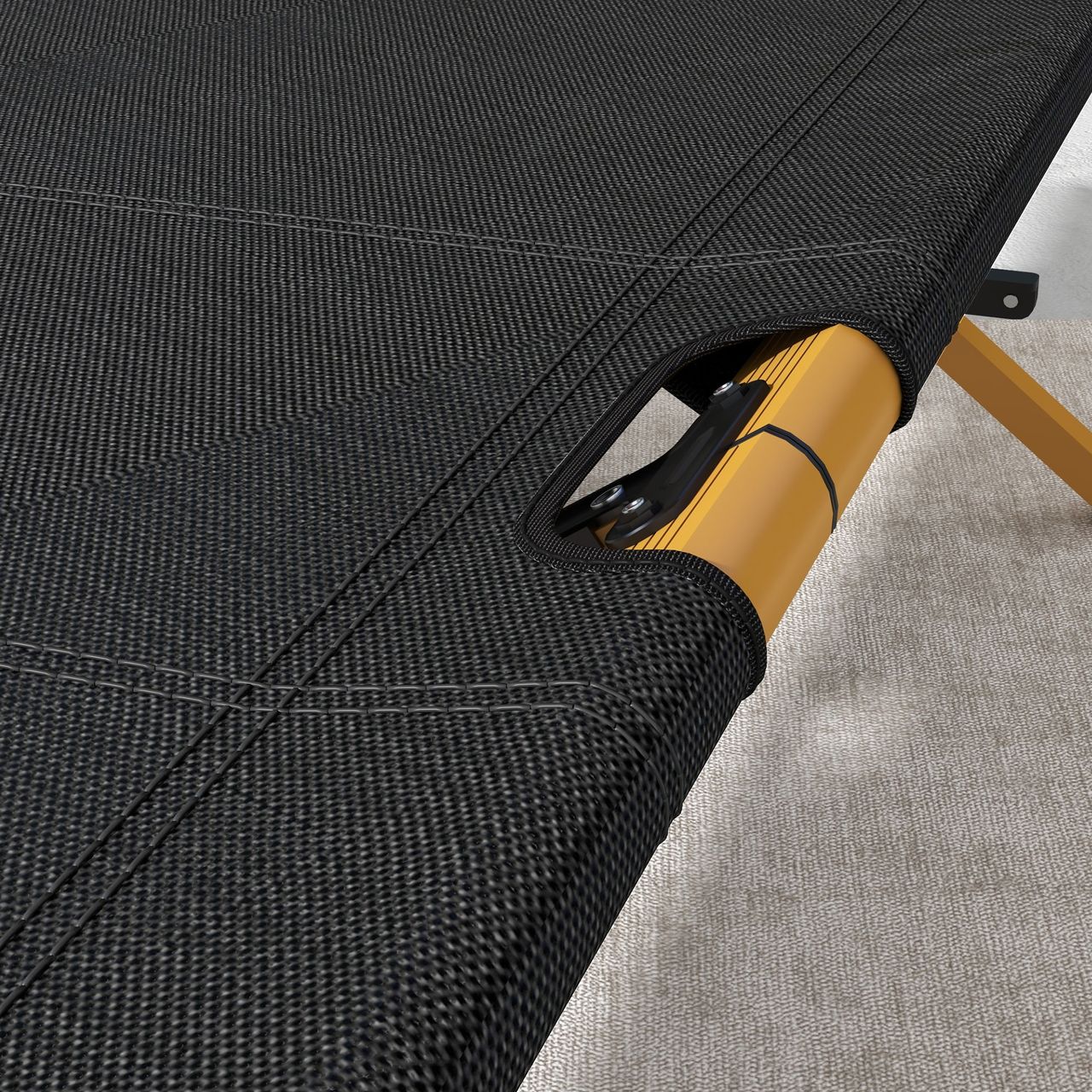 Outsunny Sonnenliege, Gartenliege, Klappbarer Liegestuhl mit Seitentache Schwarz
