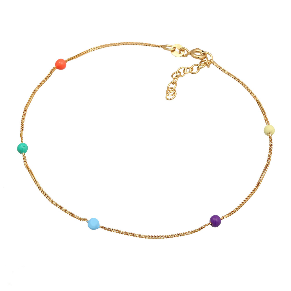 Elli Elli Bracelet de Cheville Bracelet de cheville pour femmes perle boule avec émail Bijoux