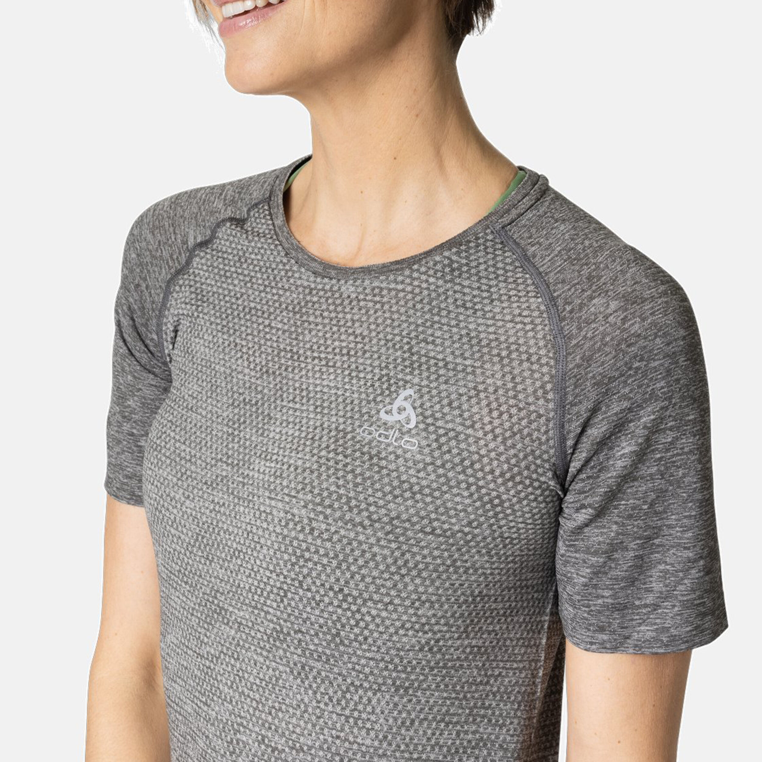 Crew Neck Essential Laufshirt Damen - Grau
