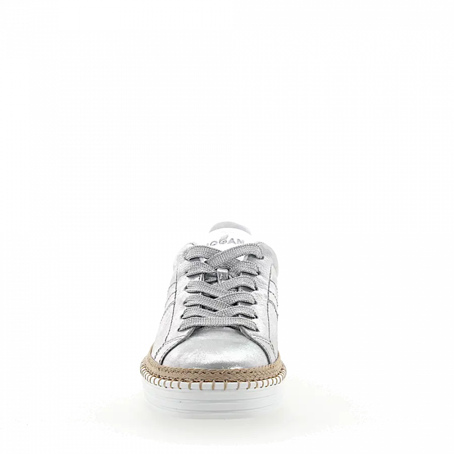 Hogan - Sneaker R260 Leder metallic silber finished Bast - silber