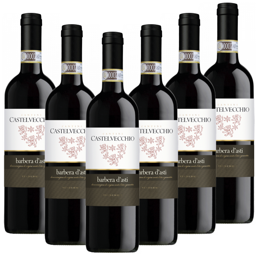 Cantine Manfredi Barbera Asti DOCG Barrique Castelvecchio Italien  trocken - 6er Karton