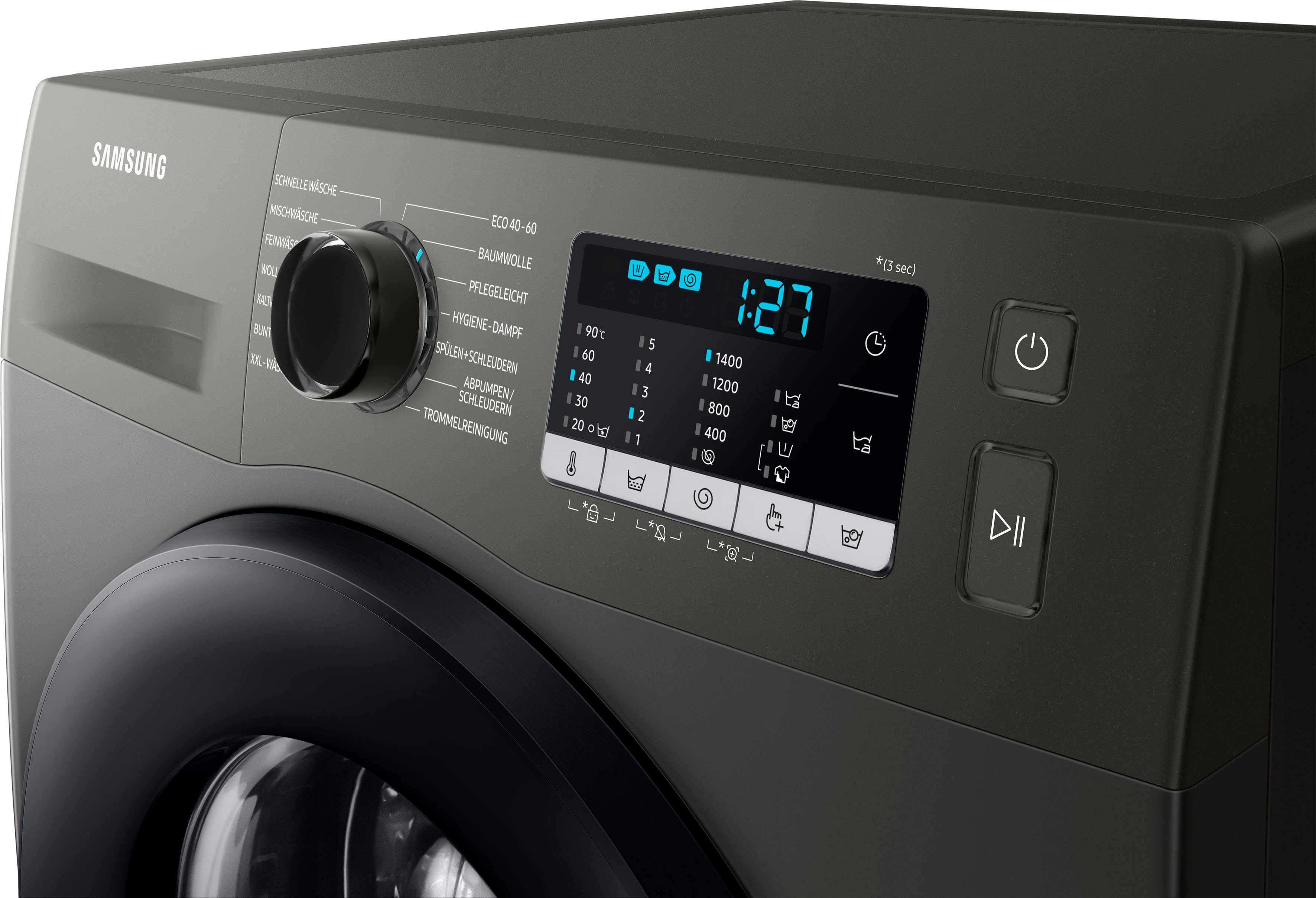 Samsung Waschmaschine WW5000T INOX WW70TA049AX, 7 kg, 1400 U/min, FleckenIntensiv-Funktion