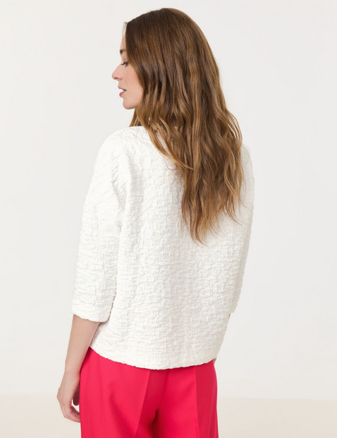 3/4 Arm Shirt aus Struktur-Jersey