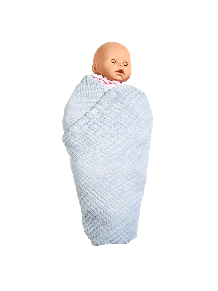 nordic coast company  Babydecke 4 in 1 groß in Hellblau - 90 x 120 cm  günstig kaufen onesize