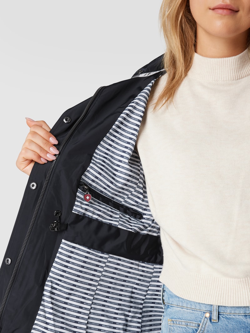 Funktionsjacke mit Knopfleiste in marineblau