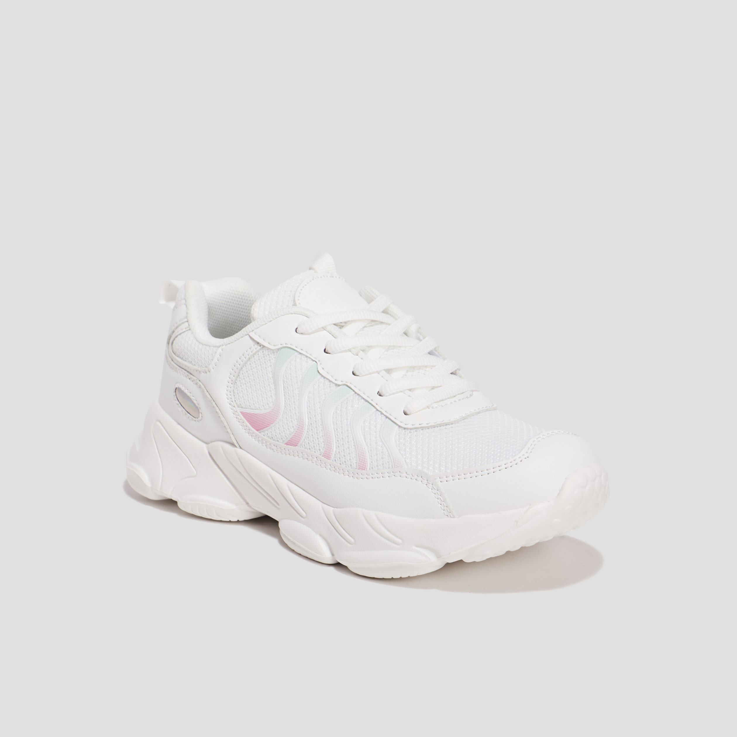 Baskets running à lacets Liberto blanc fille | La Halle