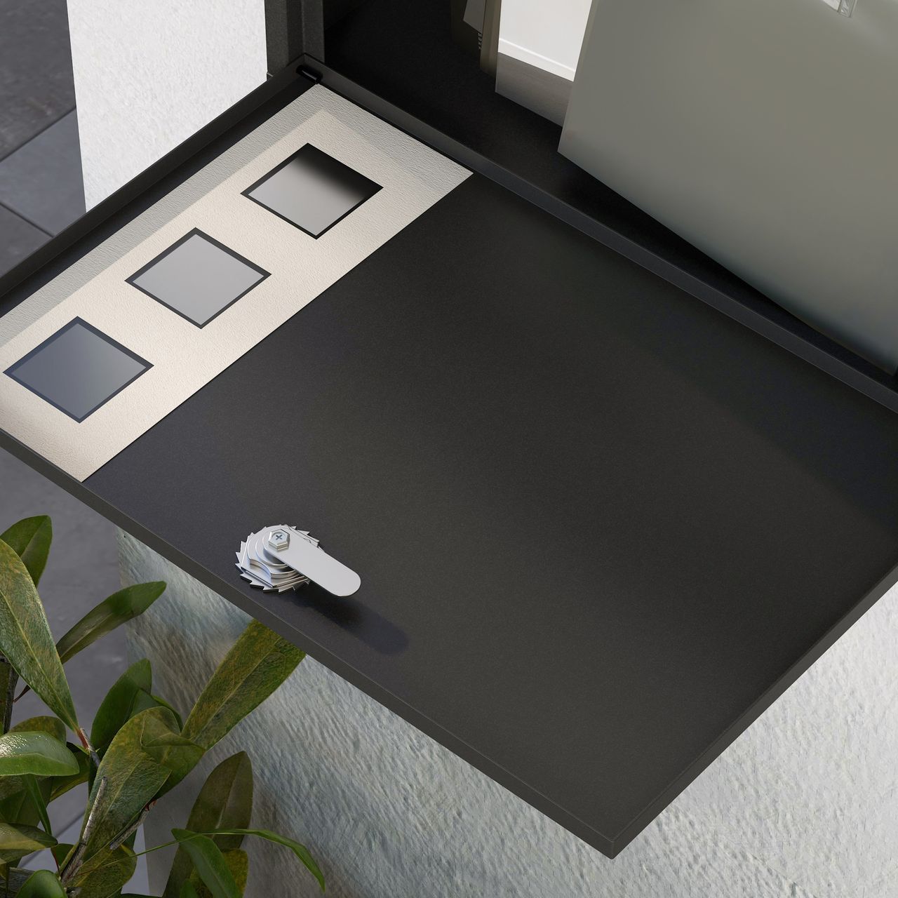HOMCOM Briefkasten mit Zeitungsfach, Postkasten aus Metall mit 2 Schlüssel