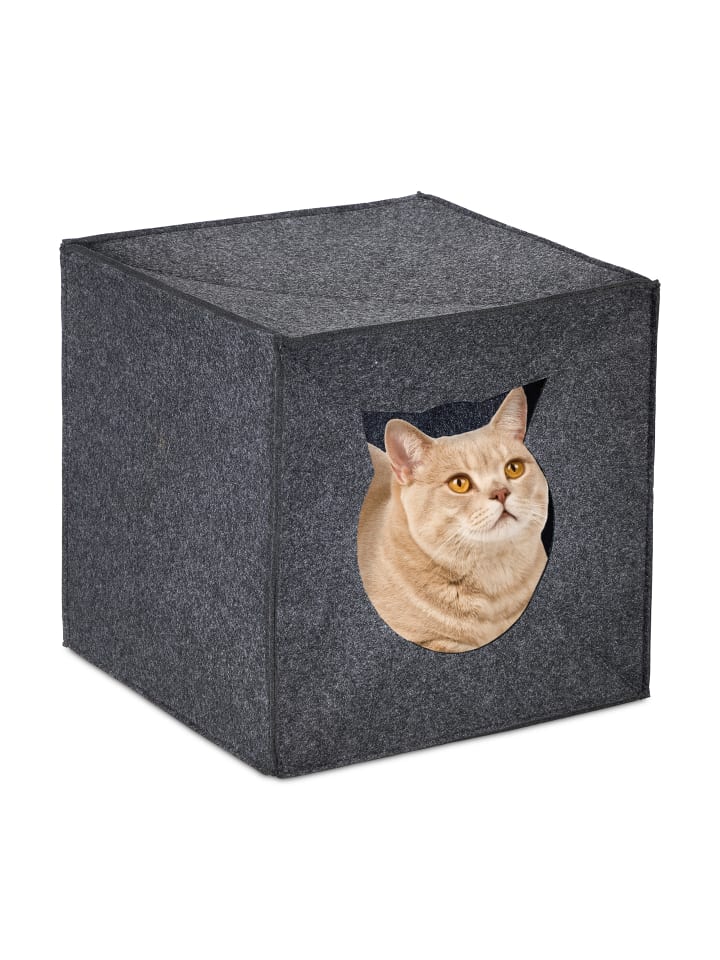 relaxdays Katzenhöhle in Anthrazit - (B)33 x (H)33 x (T)33 cm günstig kaufen onesize