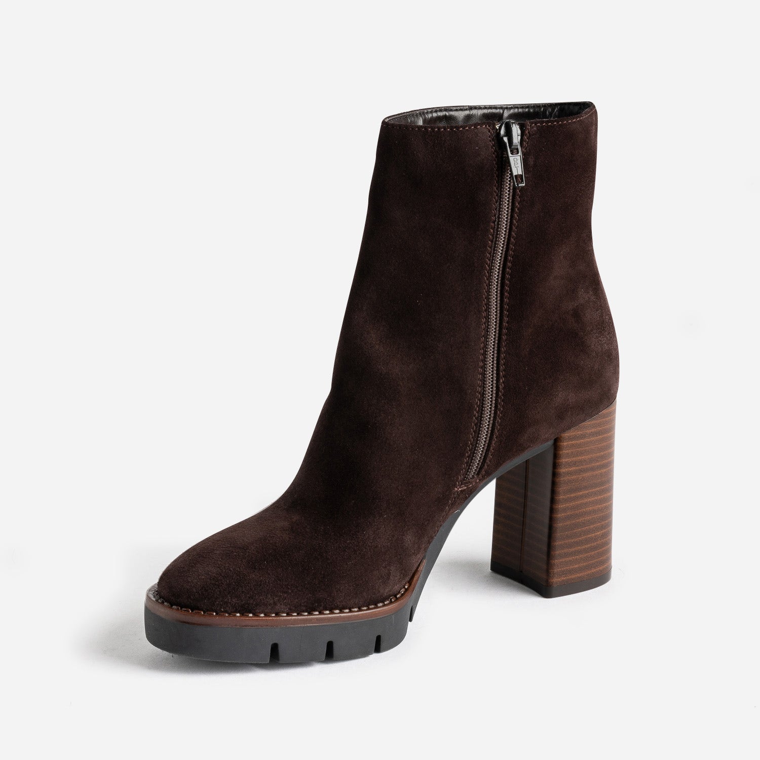 Boots TEXTO marron foncé à plateforme crantée