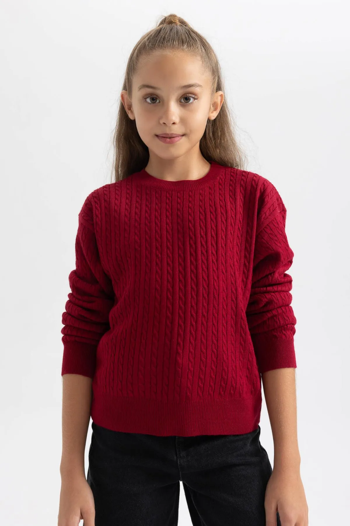 DeFacto  Mädchenpullover mit Rundhalsausschnitt B1701a823wn