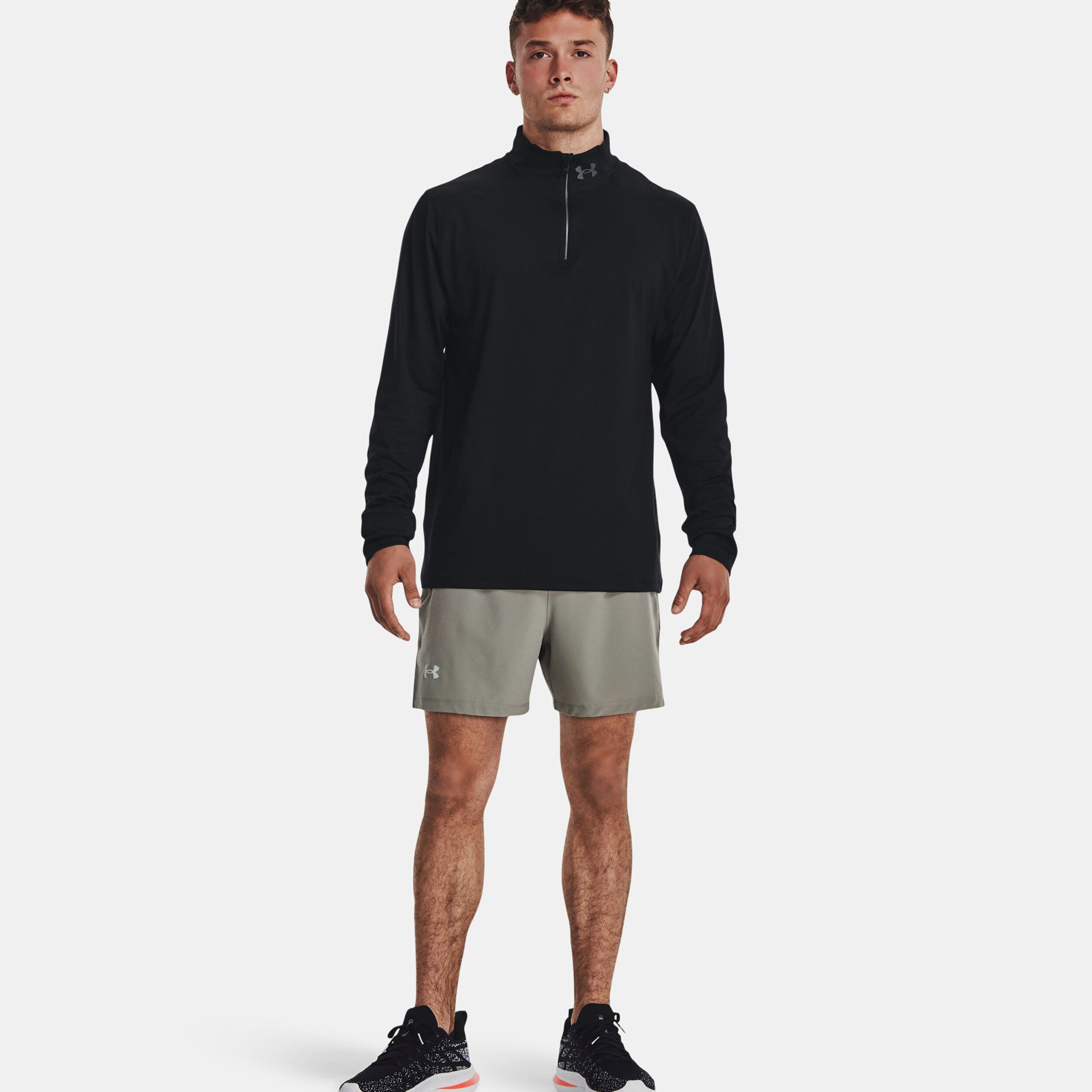 Qualifier Run 1/4 Zip Laufshirt Herren - Schwarz