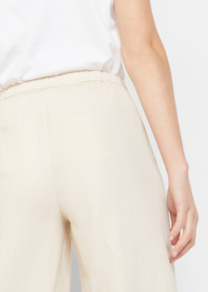 Palazzo-Hose mit Leinen mit extra langem Bein