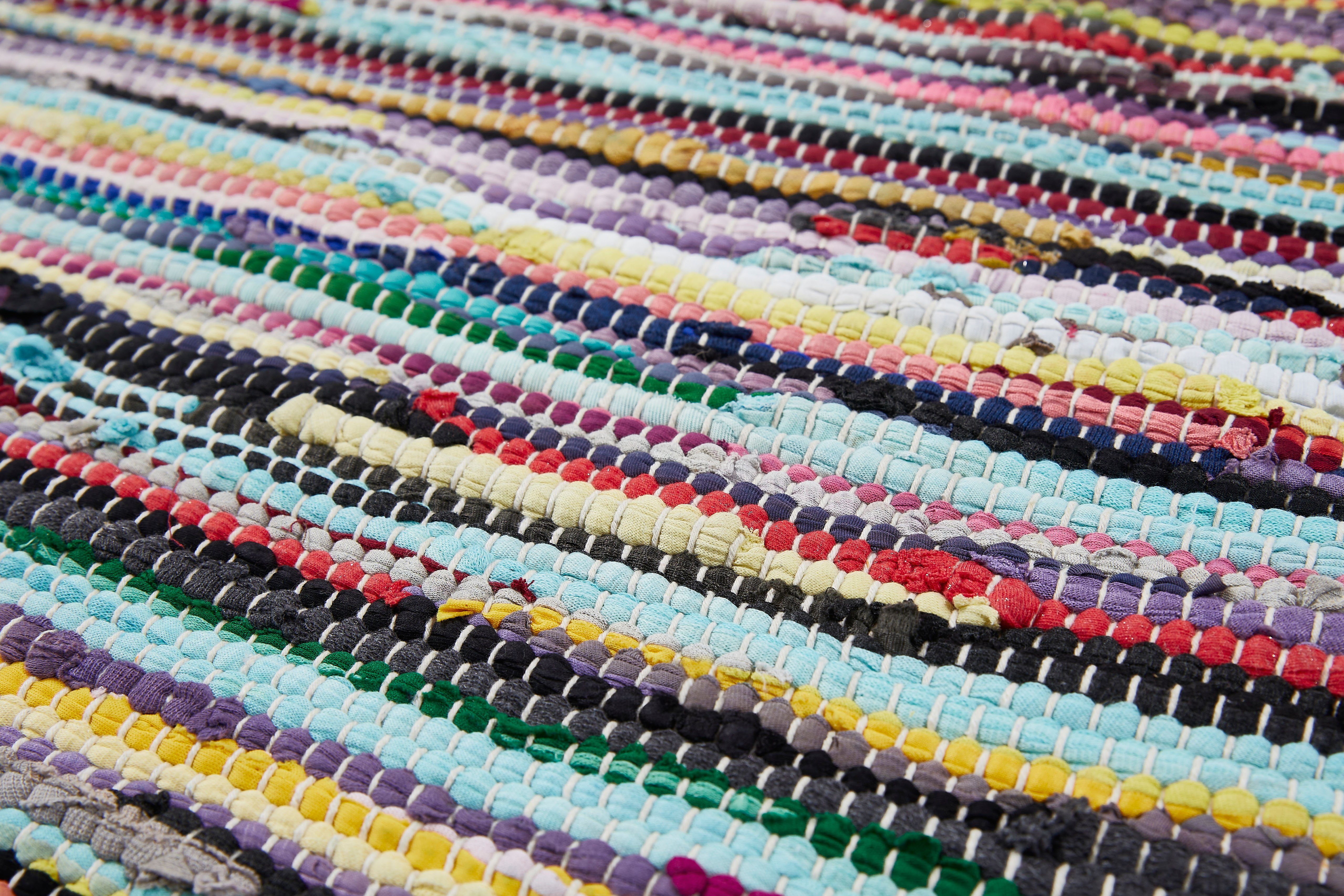 Teppich Multi, Andiamo, rechteckig, Höhe: 10 mm, Flachgewebe, Fleckerl, reine Baumwolle, handgewebt, mit Fransen