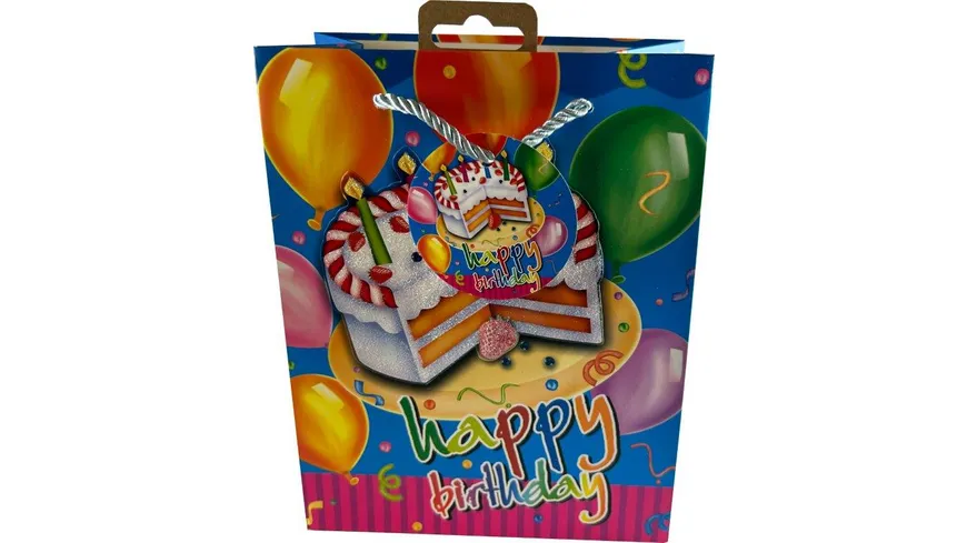 BOCK Geschenktüte gross Kinder mit Applikation 32 x 26 x 10cm sortiert