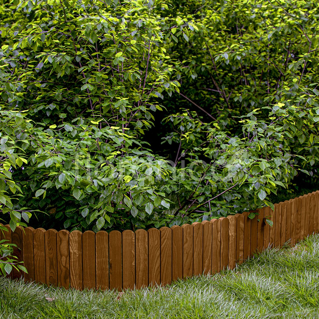 Pemicont Rollborder Flexibler Holzzaun Rolborder Beeteinfassung Rasenkante Gartenzaun