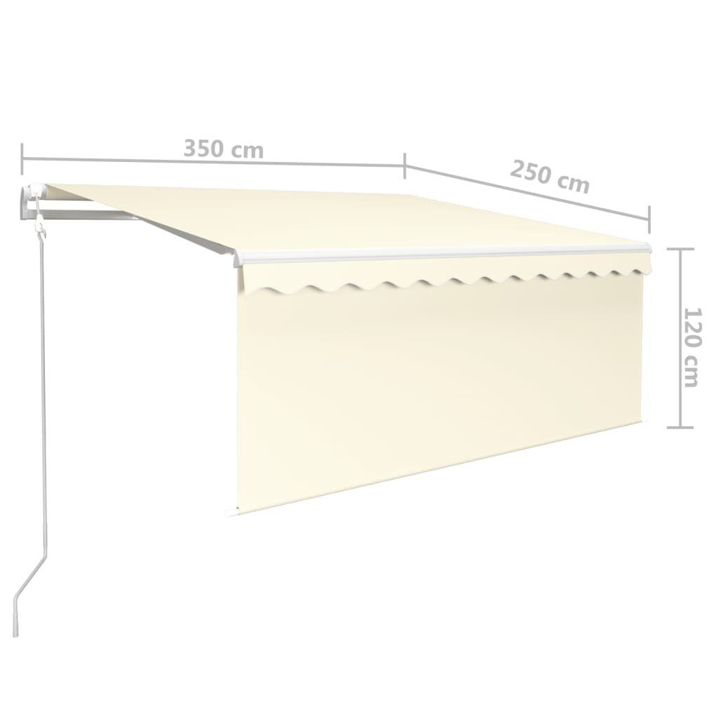 vidaXL Markise Markise Automatisch Einziehbar mit Volant 3,5x2,5 m Creme