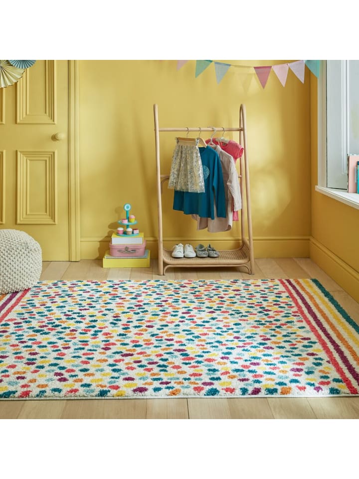 KADIMA DESIGN Weicher, bunter Shaggy Teppich, pflegeleicht, für Spielzimmer günstig kaufen