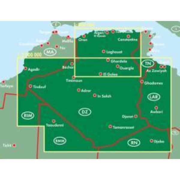 Algerien 1 : 800 000 / 1 : 2 000 000 - Straßenkarte
