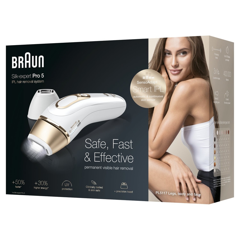 braun Braun Silk·Expert Pro 5 Épilateur Lumière Pulsée Intense IPL Dernière Génération Epilateur À Lumière Pulsée