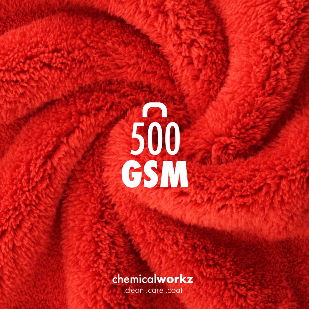 chemicalworkz Edgeless Soft Touch Towel 500GSM Rot Poliertuch 40×40cm