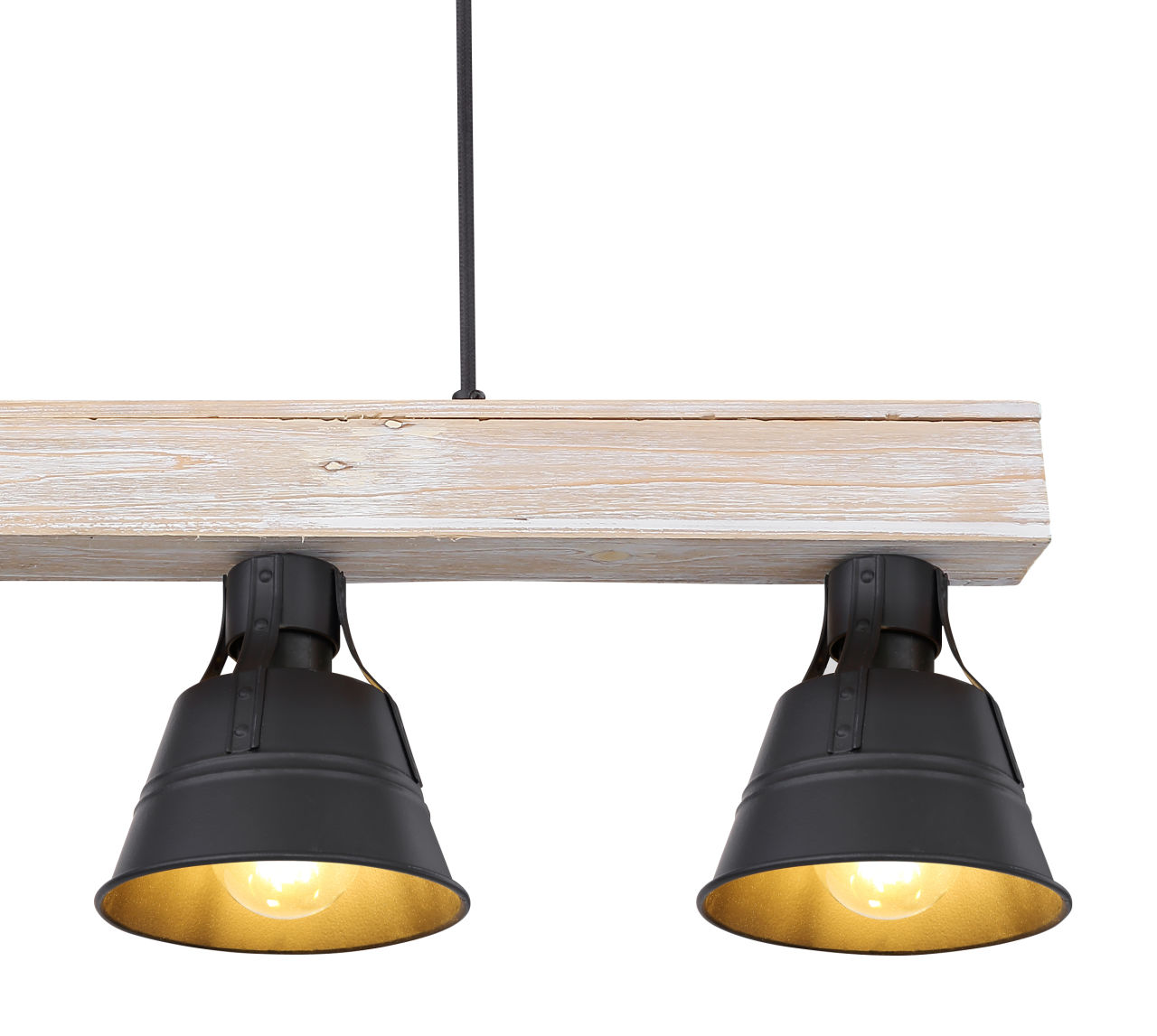 Globo Lighting - GÜNTHER - Hängeleuchte Holz naturfarben, 4x E27
