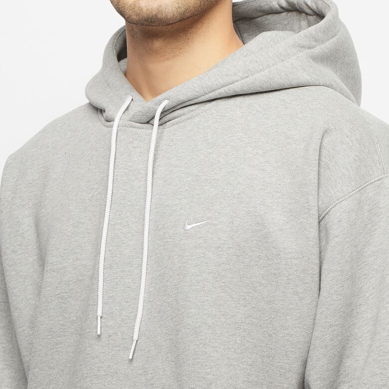 NIKE NRG Solo Swoosh Fleece Hoodie dk grey heather/white