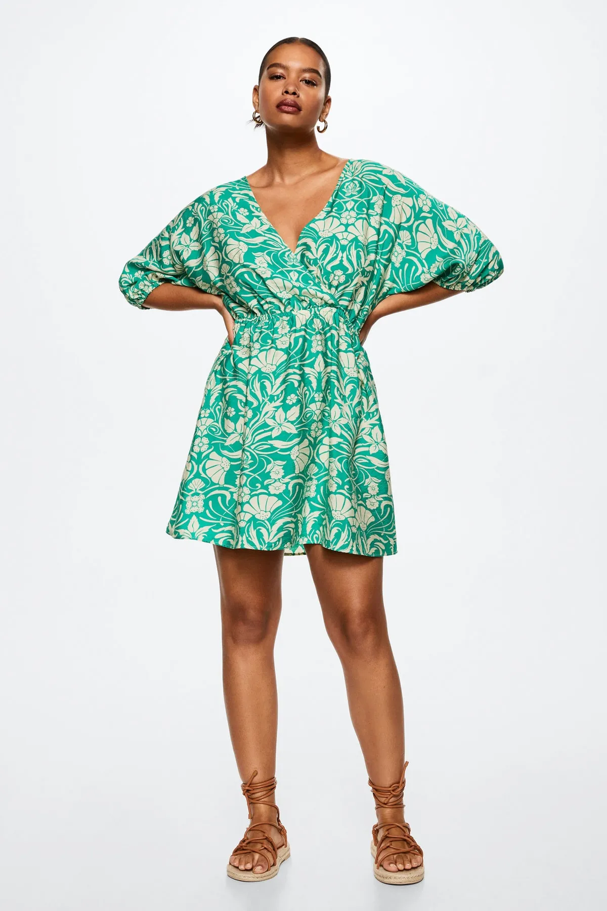 MANGO  Grünes Damenkleid 37072881