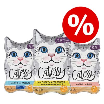 Mixpack Catessy Schälchen Paté mit Kalb, Huhn und MSC Kabeljau