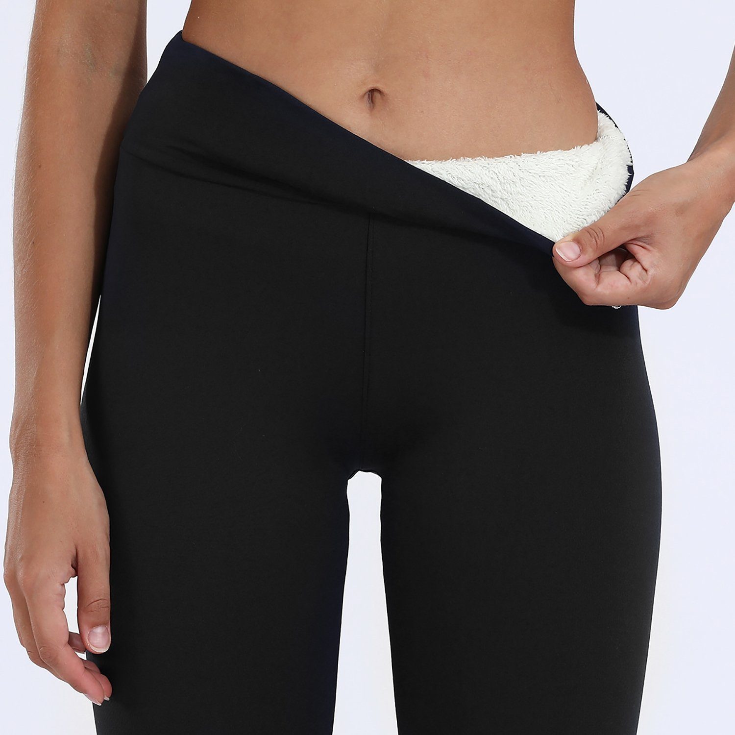 TOPMELON Thermoleggings Gefütterte Thermohose High Waist Warm Strumpfhose