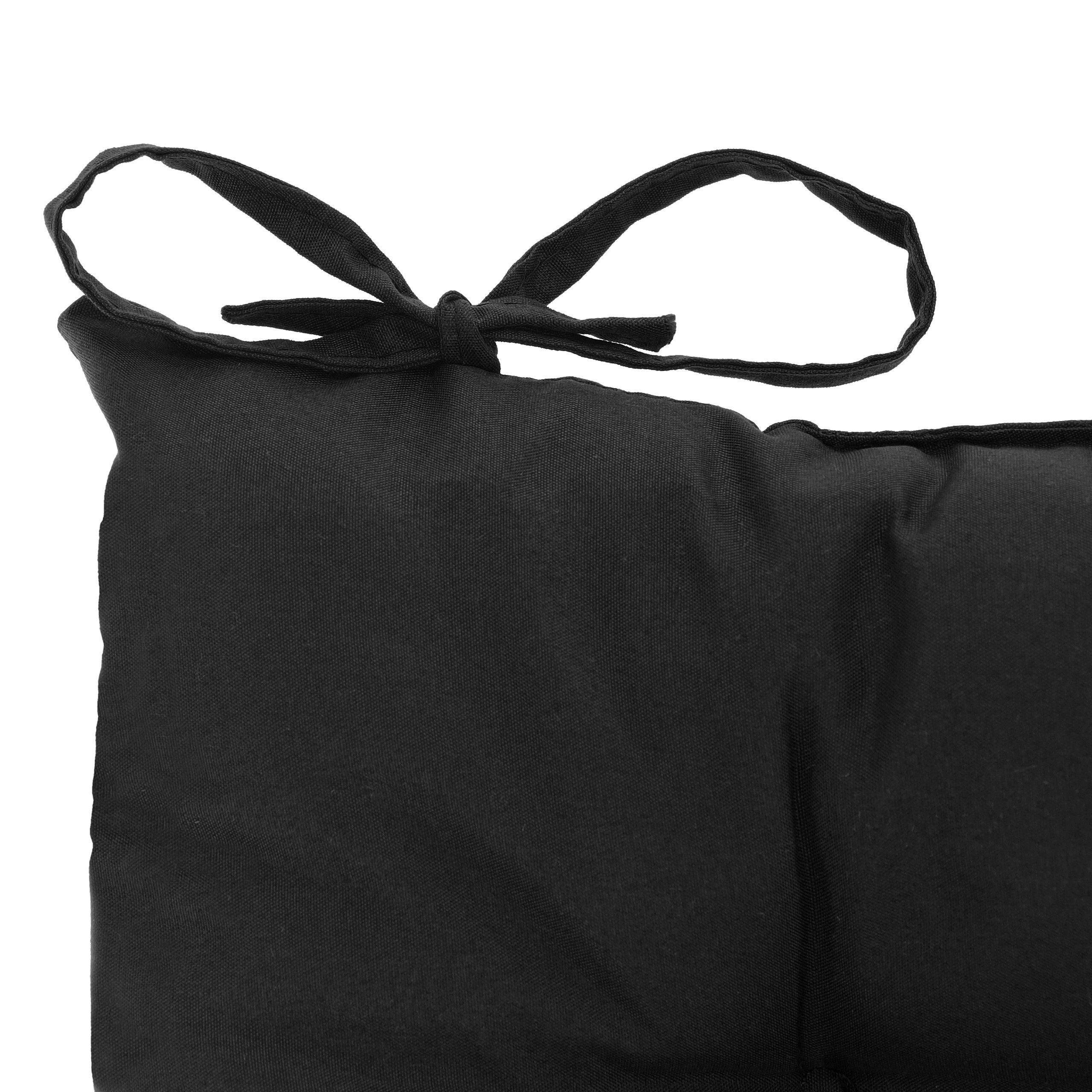 relaxdays Stuhlkissen 4er Set Stuhlkissen schwarz