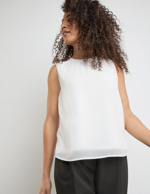 Blusentop mit Chiffon-Layer
