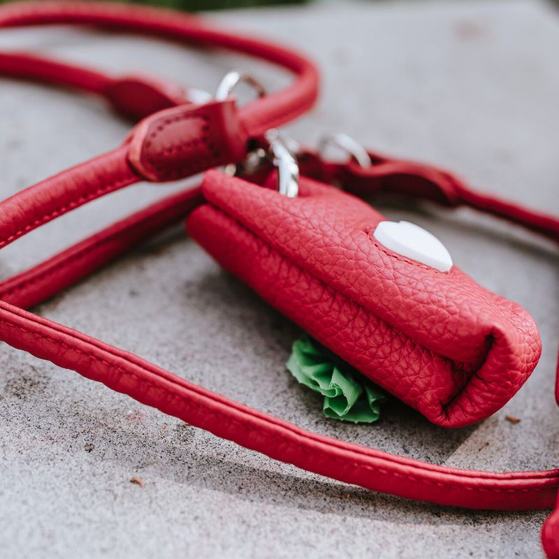 HUNTER Verstellbare Führleine Round & Soft Love, rot | bitiba %