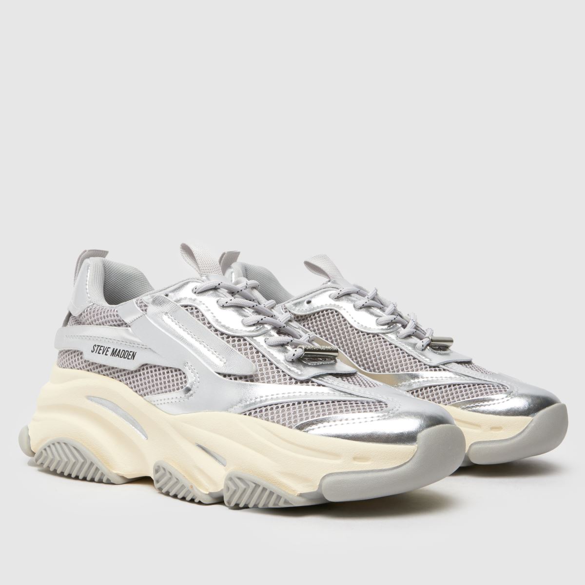Steve Madden – Possession – Silverfärgade träningsskor