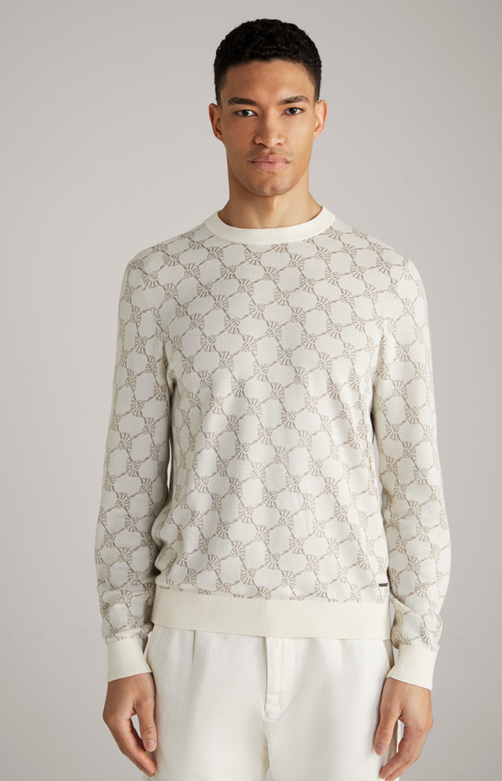 Cornflower-Pullover Ravon in Weiß gemustert