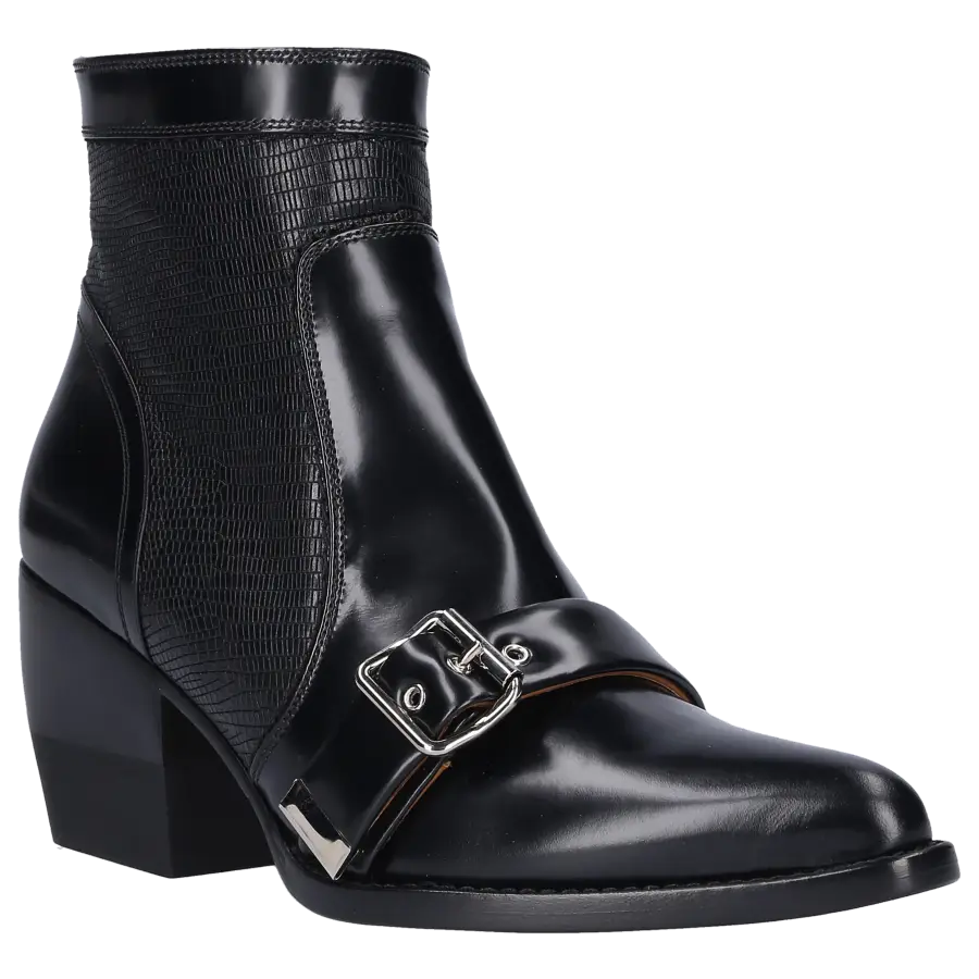 Chloé - Stiefeletten RYLEE Kalbsleder Logo schwarz - schwarz