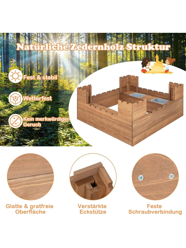 COSTWAY Sandkasten in Bunt günstig kaufen 113 cm