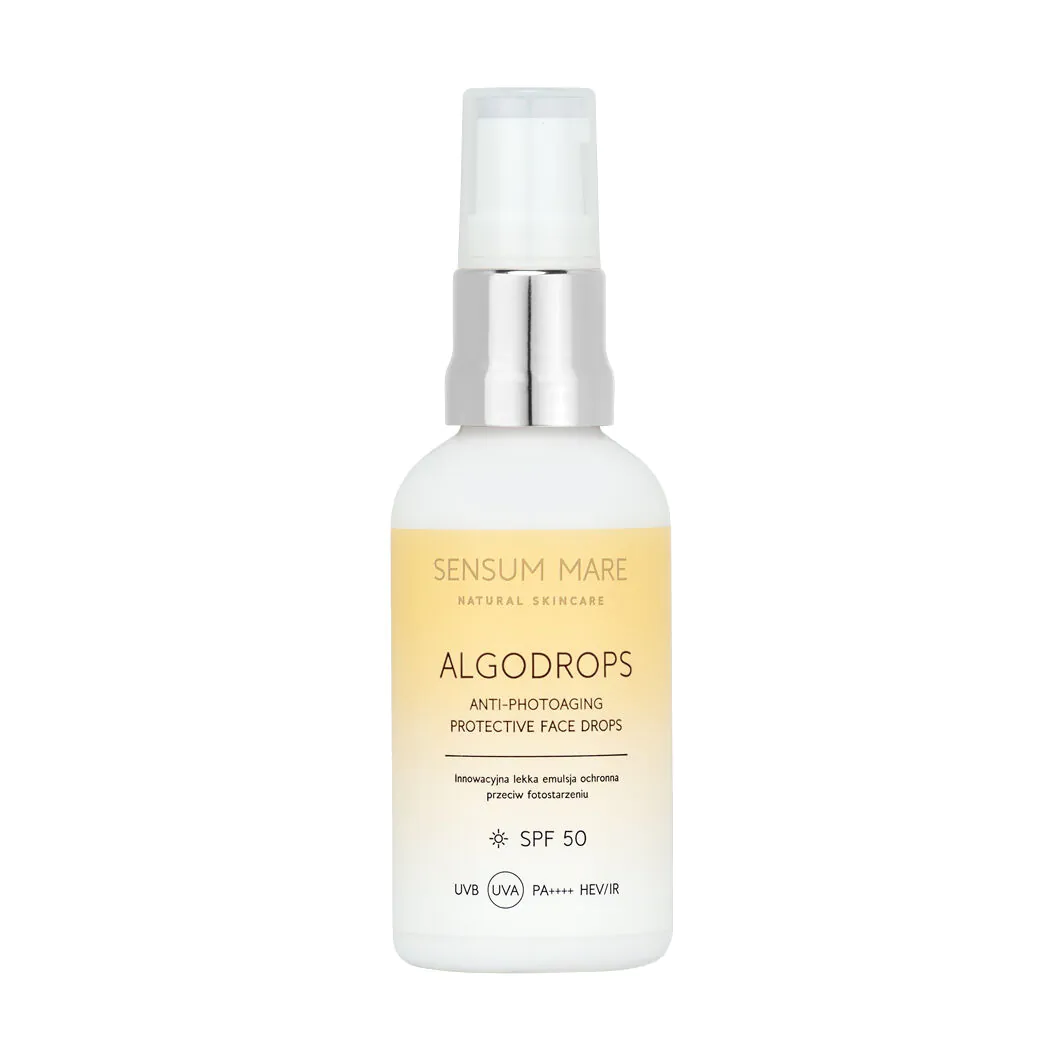 Sensum Mare Algodrops lysbeskyttende emulsion mod fotoældning SPF 50 Uvb Uva Pa++++ Hev/Ir