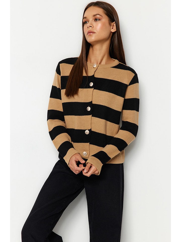 trendyol Cardigan in Camel/ Schwarz günstig kaufen