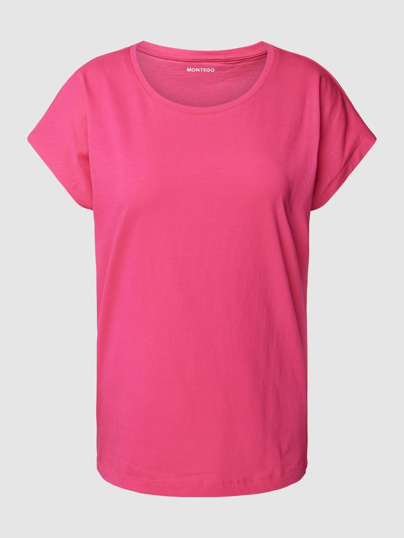 T-Shirt mit Rundhalsausschnitt in fuchsia