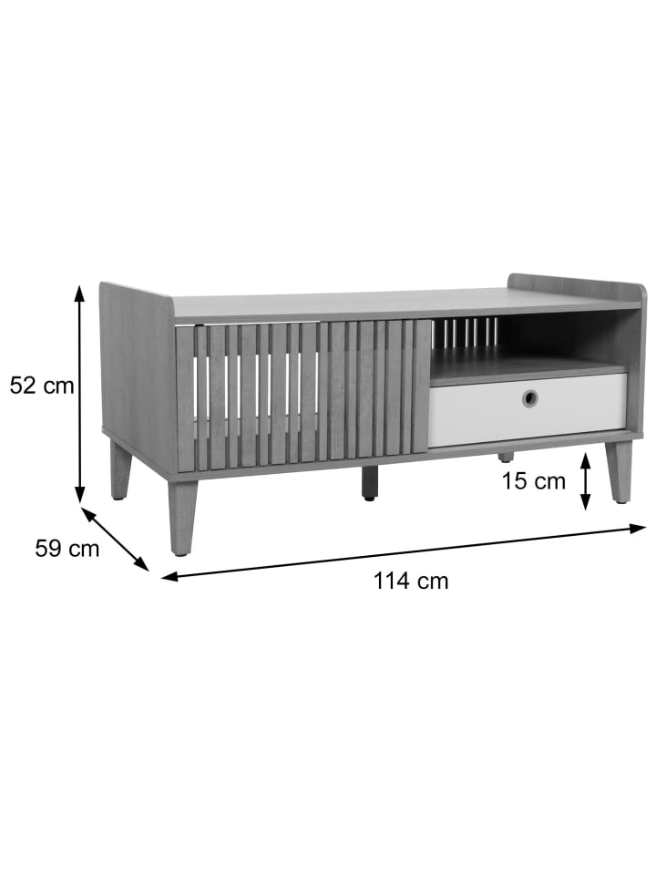 MCW Couchtisch M48, Beige, Schublade grau günstig kaufen onesize